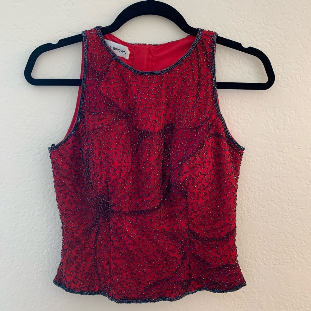 Beaded formal halter / crop top